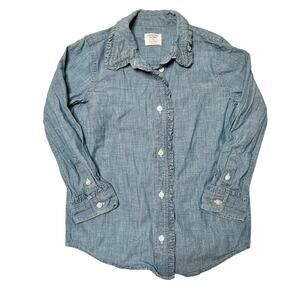 Crewcuts Chambray Ruffle Shirt Size 4/5